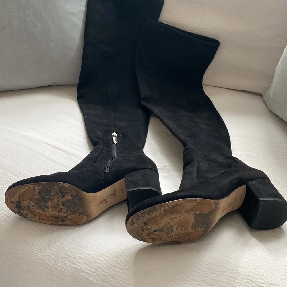 Sam Edelman Varona Black Suede over the knee boots, size: 6.5
